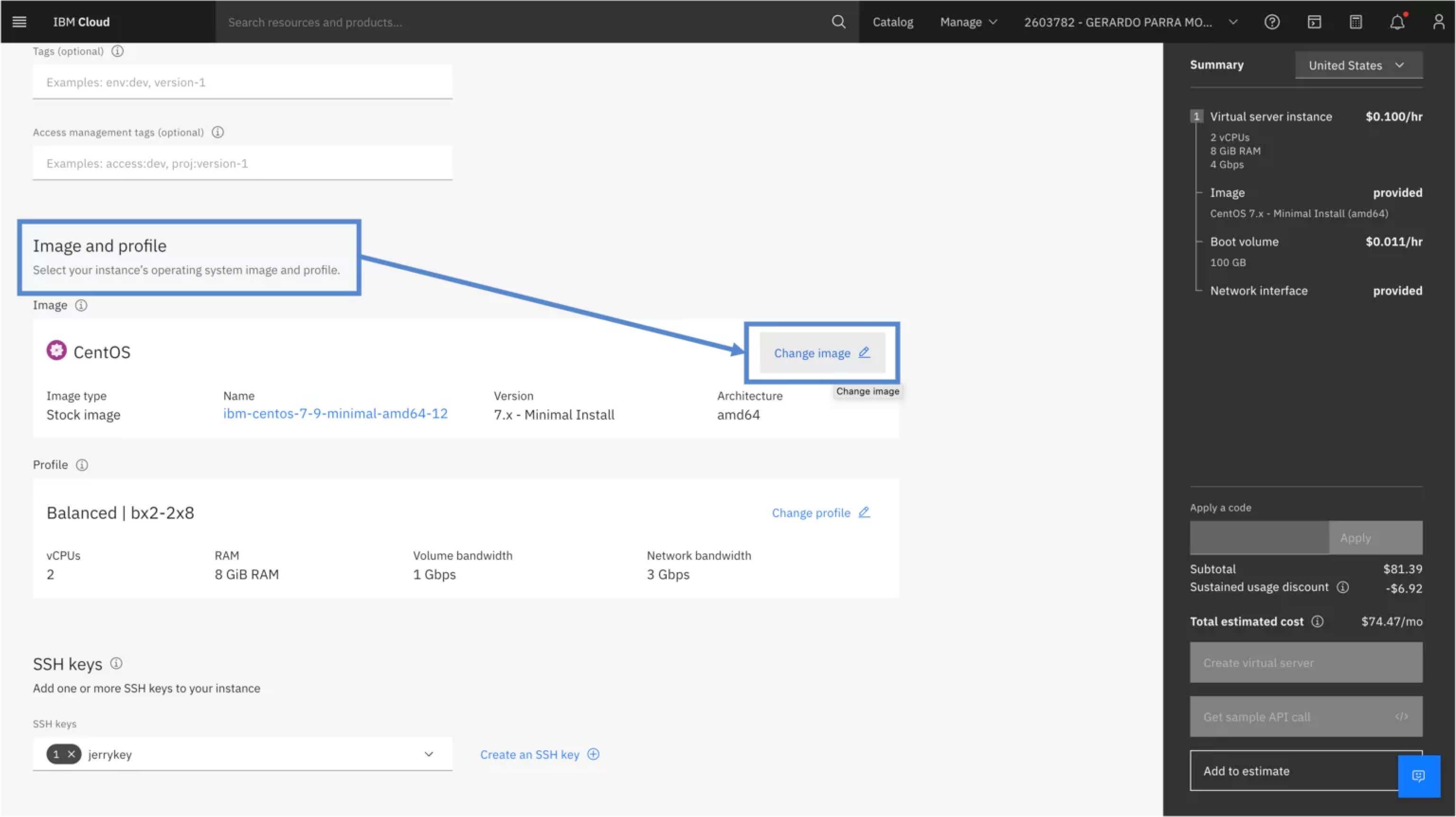 IBM Cloud VPC Deploying an instance using a catalog image