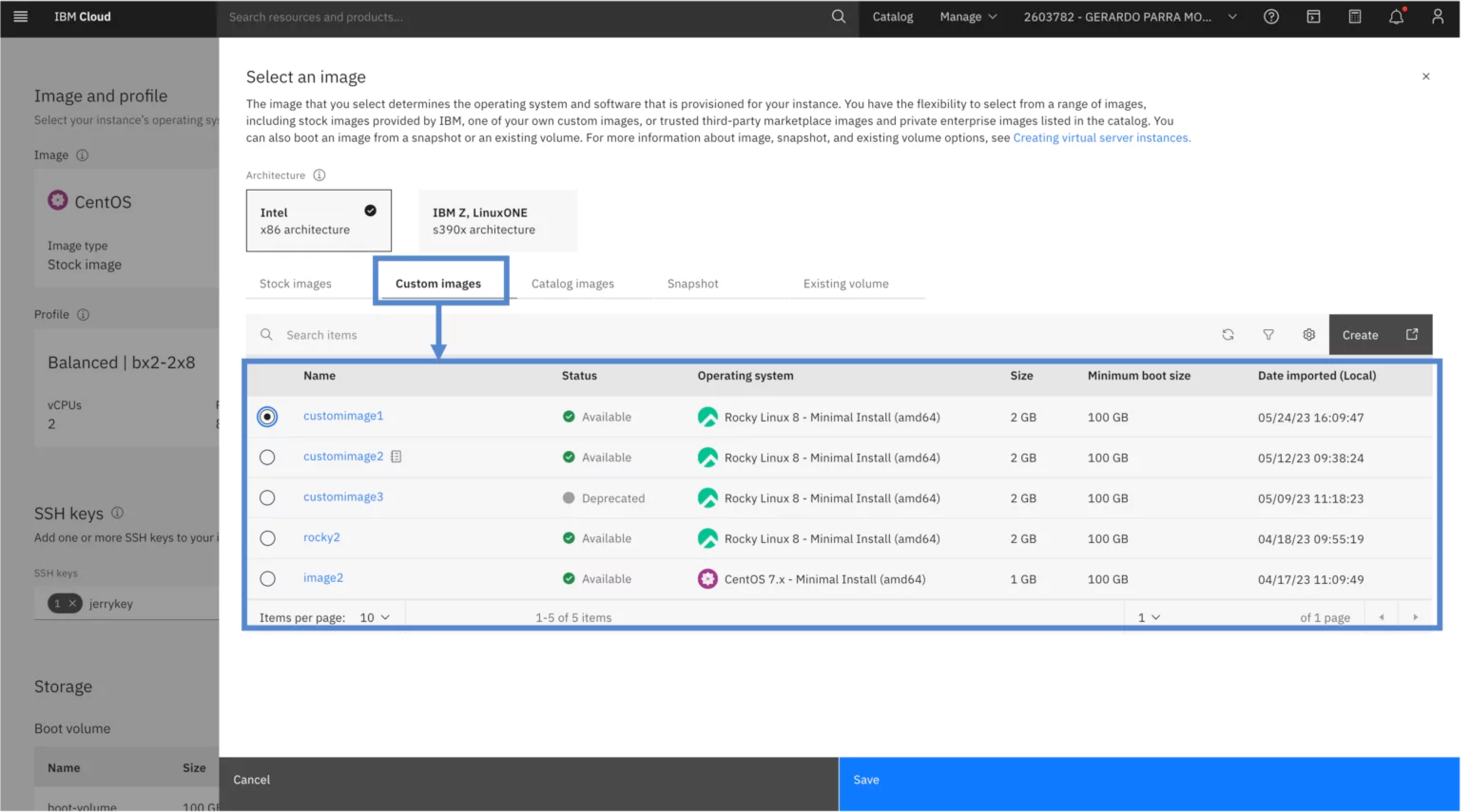 IBM Cloud VPC Deploying an instance using a custom image