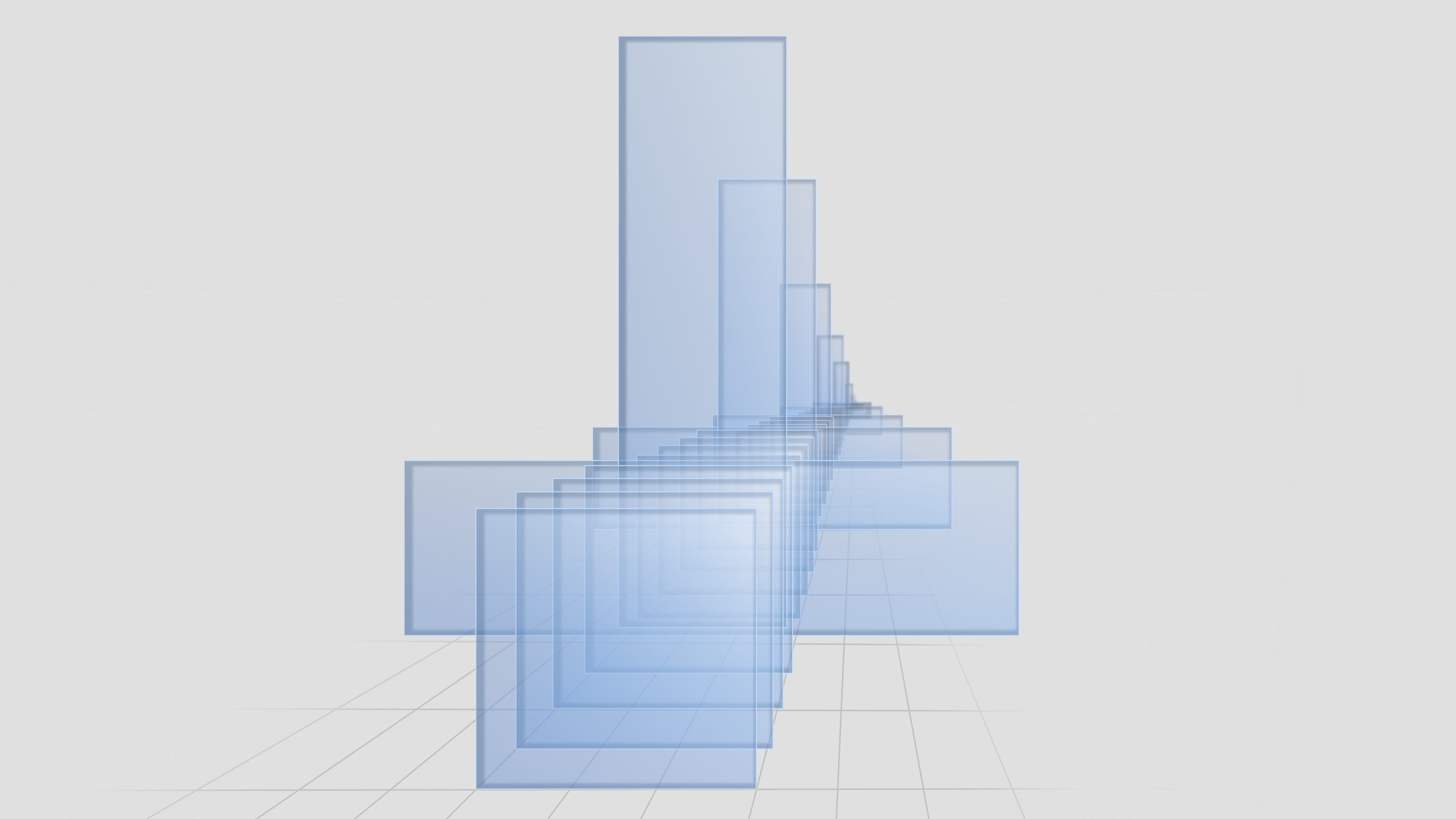 A point-of-view image of receding spreadsheets to the horizon