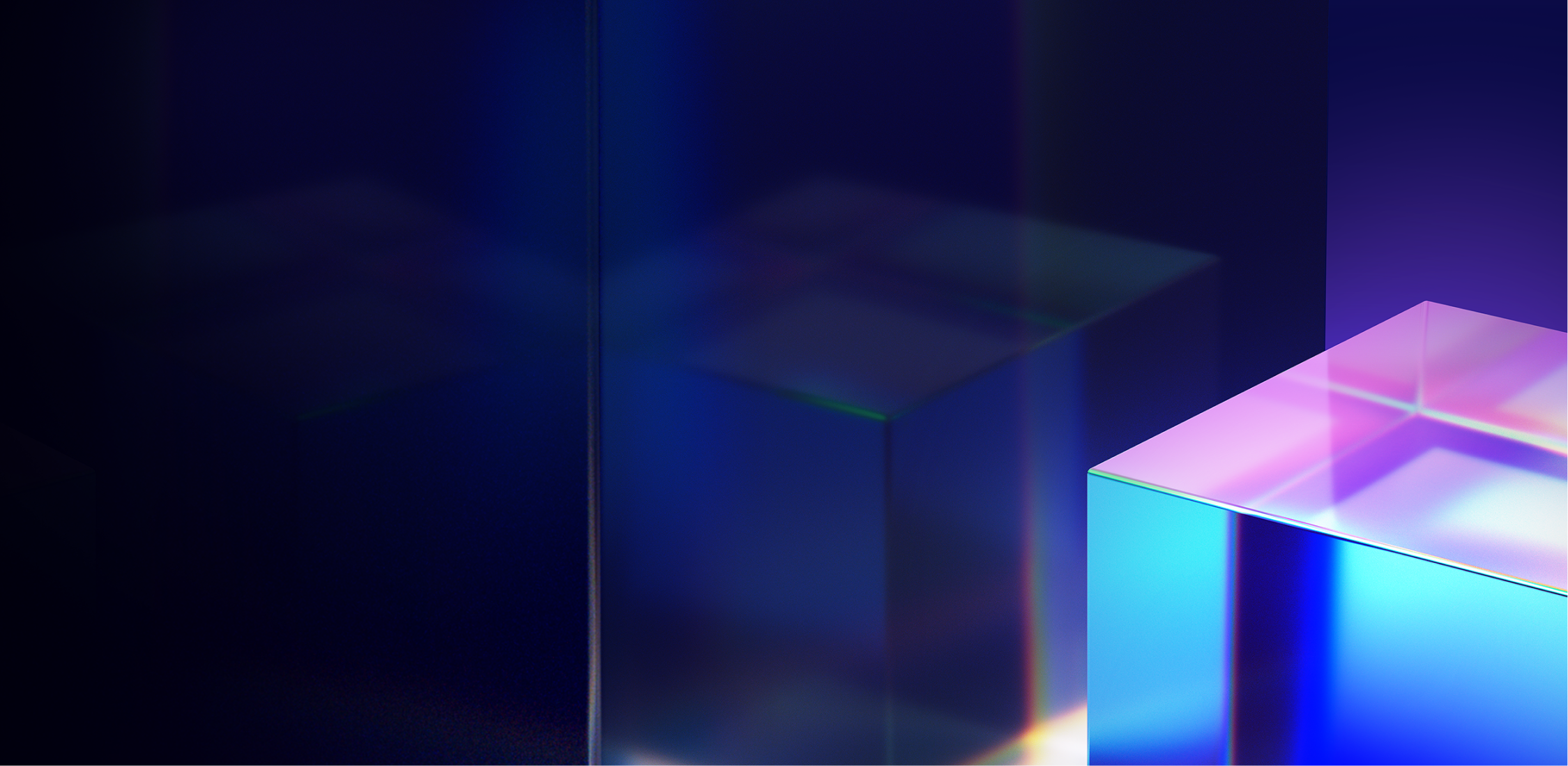 Digital illustration of CODB 2025 with dark black background with neon colored cubes on right