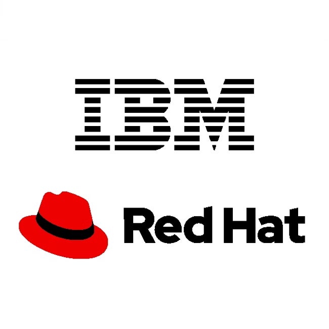 IBM + Red Hat logos