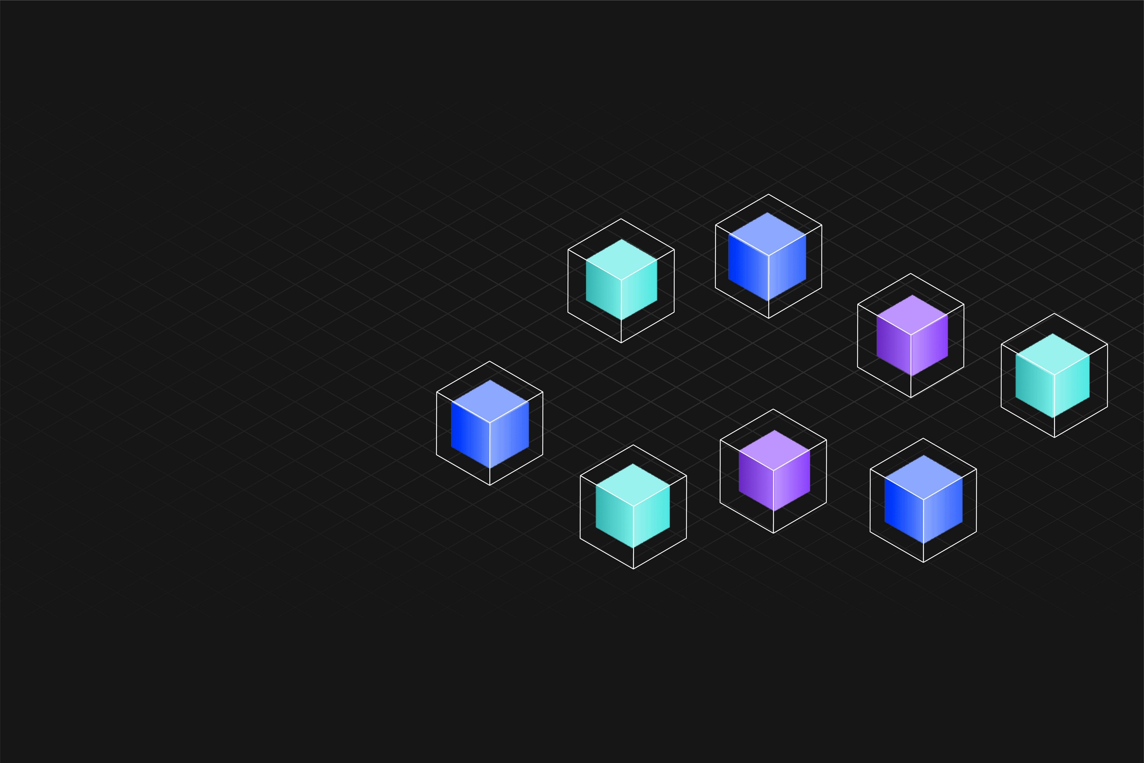 Isometric illustration of multiples cubes