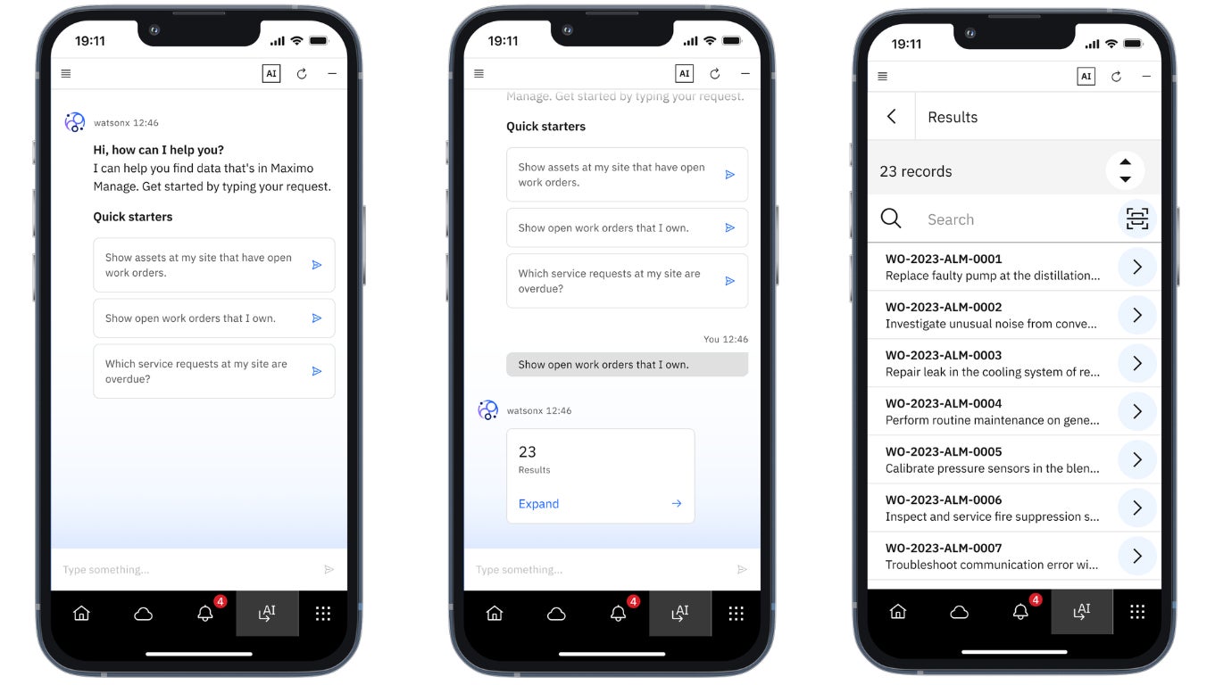 Captura de pantalla de Maximo Assistant on Mobile para la página web de FSM