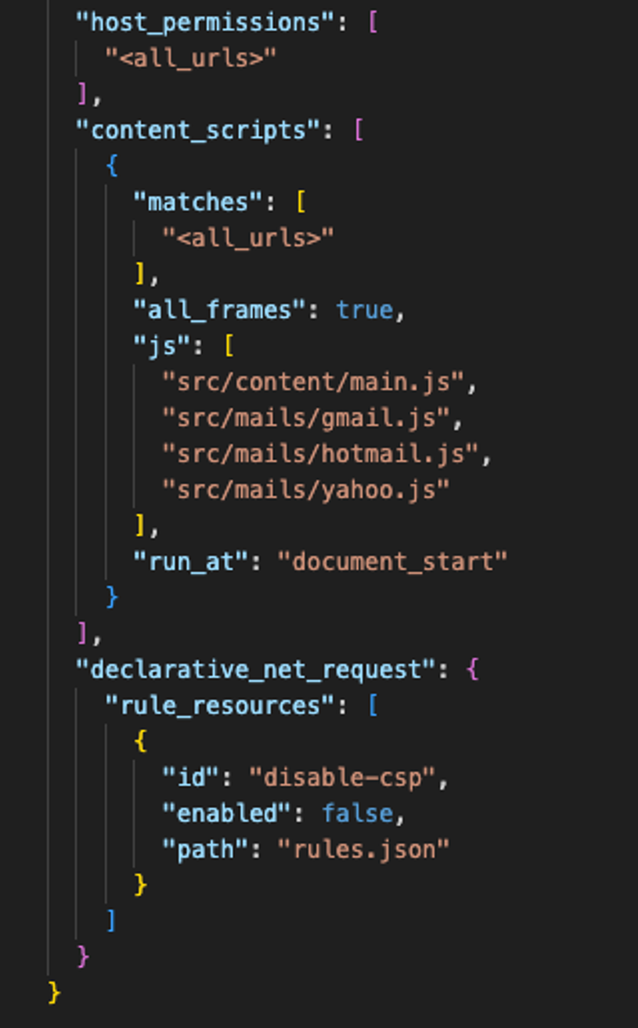 Malicious chrome extension